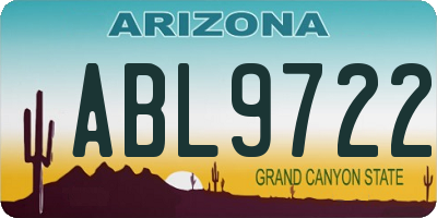 AZ license plate ABL9722