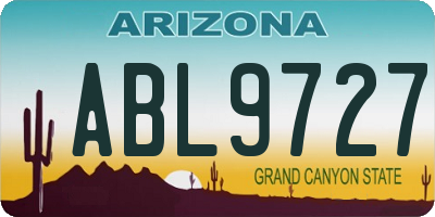AZ license plate ABL9727