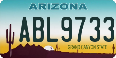 AZ license plate ABL9733