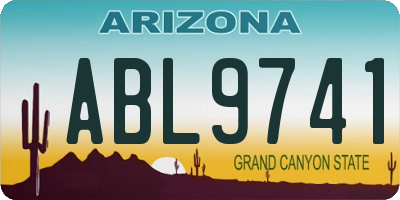 AZ license plate ABL9741