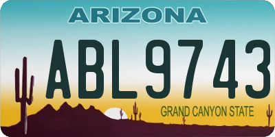 AZ license plate ABL9743