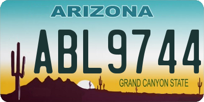 AZ license plate ABL9744