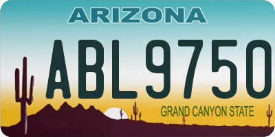 AZ license plate ABL9750