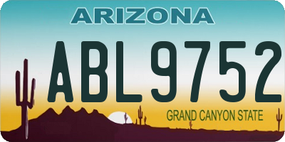 AZ license plate ABL9752