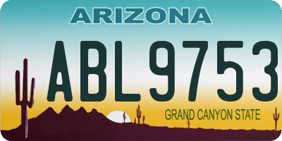 AZ license plate ABL9753