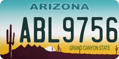 AZ license plate ABL9756