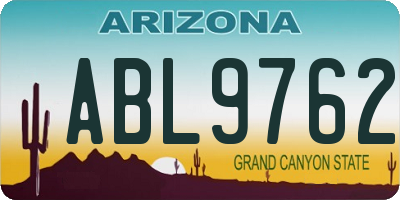 AZ license plate ABL9762