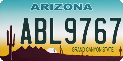 AZ license plate ABL9767