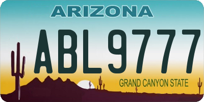 AZ license plate ABL9777