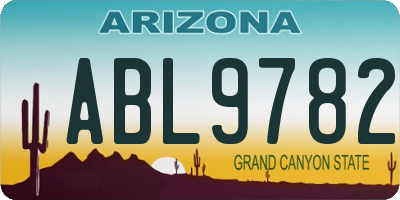 AZ license plate ABL9782