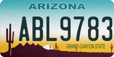 AZ license plate ABL9783