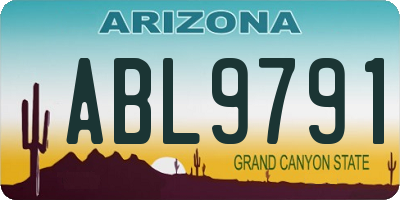 AZ license plate ABL9791