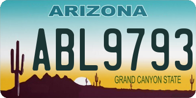 AZ license plate ABL9793