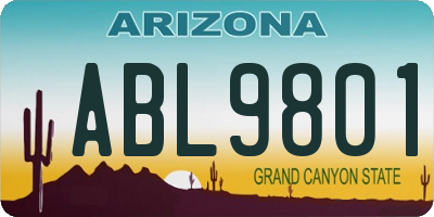 AZ license plate ABL9801