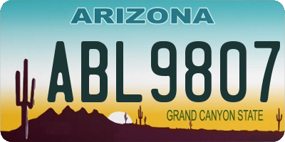 AZ license plate ABL9807
