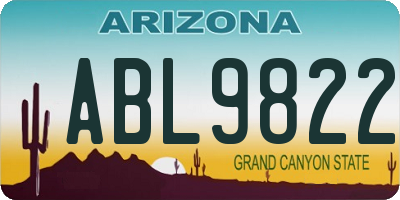 AZ license plate ABL9822