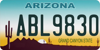 AZ license plate ABL9830