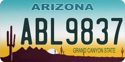 AZ license plate ABL9837