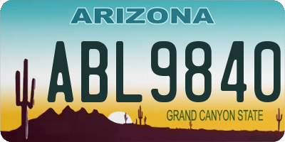 AZ license plate ABL9840