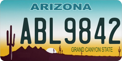 AZ license plate ABL9842
