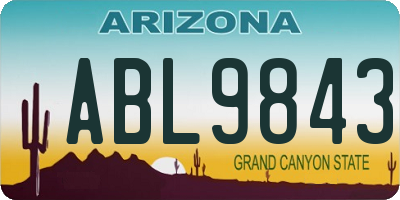 AZ license plate ABL9843