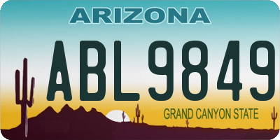 AZ license plate ABL9849