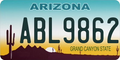 AZ license plate ABL9862