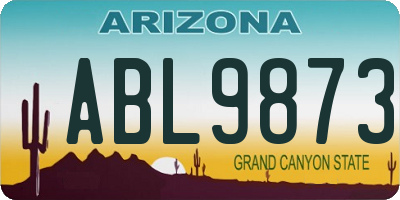 AZ license plate ABL9873