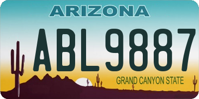 AZ license plate ABL9887