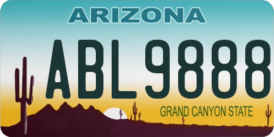 AZ license plate ABL9888