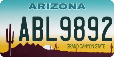 AZ license plate ABL9892