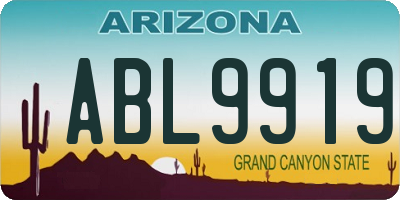AZ license plate ABL9919