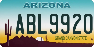 AZ license plate ABL9920