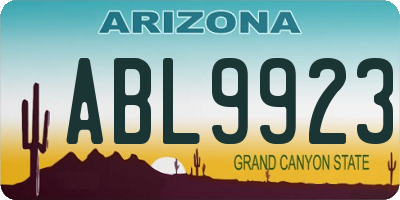 AZ license plate ABL9923