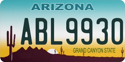 AZ license plate ABL9930