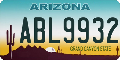 AZ license plate ABL9932