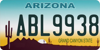 AZ license plate ABL9938