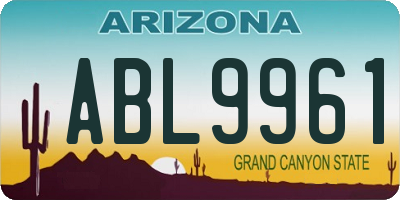 AZ license plate ABL9961