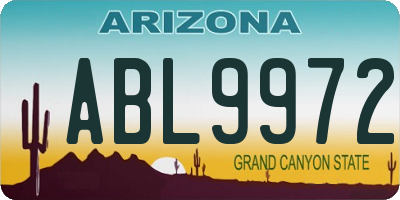 AZ license plate ABL9972