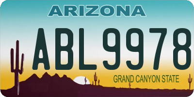 AZ license plate ABL9978