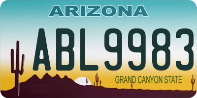 AZ license plate ABL9983