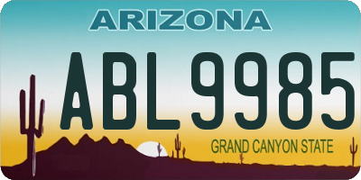 AZ license plate ABL9985