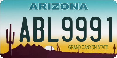 AZ license plate ABL9991