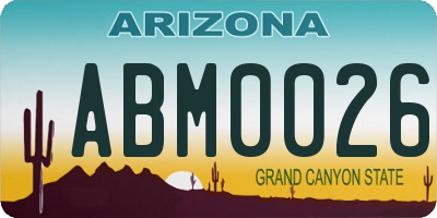 AZ license plate ABM0026