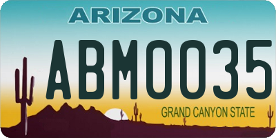 AZ license plate ABM0035