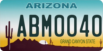 AZ license plate ABM0040