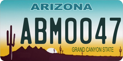 AZ license plate ABM0047