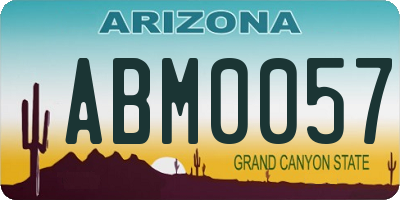 AZ license plate ABM0057