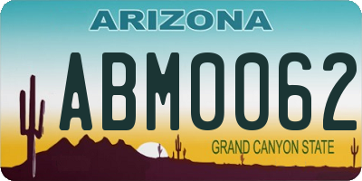 AZ license plate ABM0062
