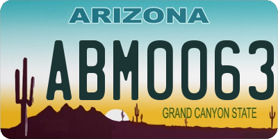 AZ license plate ABM0063